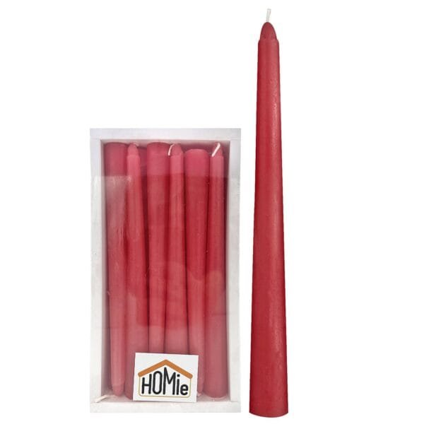Κερί Ίσιο Κηροπηγίου Y:20cm Φ20mm Homie 5730 - Κόκκινο - (12ΤΕΜ) - (37-10)