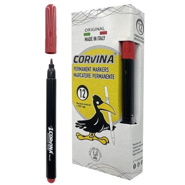 Μαρκαδοράκι Ανεξίτηλο Corvina 1mm Carioca 42953-01 - Κόκκινο - (12ΤΕΜ) - (60-739)