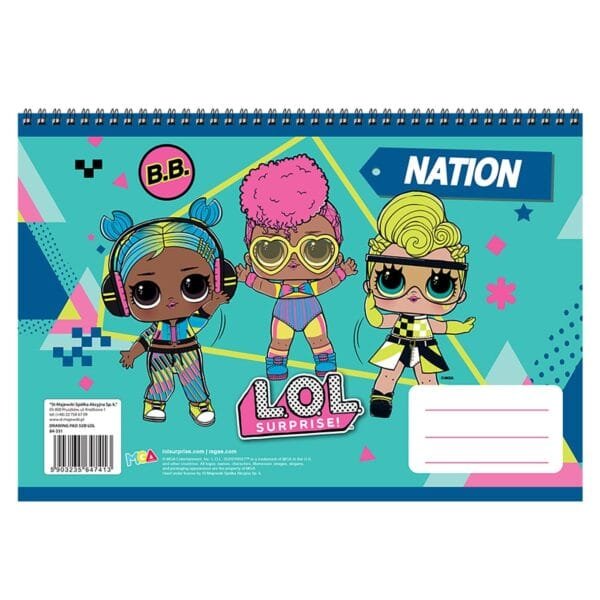 Μπλοκ Ζωγραφικής 32φ lol 17x25cm LOL - (10ΤΕΜ) - (84-331)