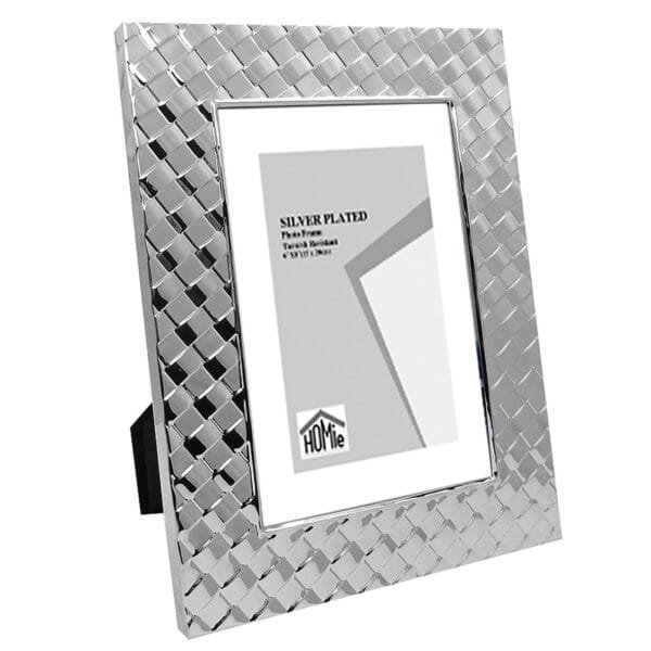 Κορνίζα Επάργυρη Καρό 10x15cm Homie 321951 - (1ΤΕΜ) - (12-1931)