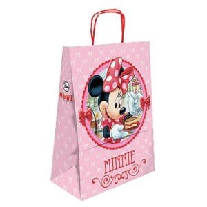 Τσάντα Δώρου Χάρτινη Minnie ροζ Πεταλούδες (32cm) 32x24x10cm Disney - (25ΤΕΜ) - (19-359)