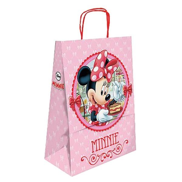 Τσάντα Δώρου Χάρτινη Minnie ροζ Πεταλούδες (32cm) 32x24x10cm Disney - (25ΤΕΜ) - (19-359)