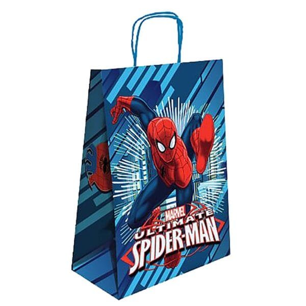 Τσάντα Δώρου Χάρτινη Spiderman Μπλε (32cm) 32x24x10cm Spiderman - Τυχαίο-Χρώμα-Σχέδιο-Επιλογή - (25ΤΕΜ) - (19-361)
