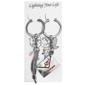 Μπρελόκ Γράμμα Love & Πένα σετ=2 τεμ ~10cm Homie 423063 - (12ΣΕΤ) - (22-3043)