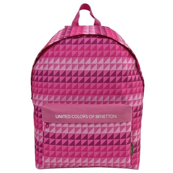 Σακίδιο ροζ Σχέδιο Τρίγωνα United Colors of Benetton 41x30x17cm Benetton - (1ΤΕΜ) - (50-3350)