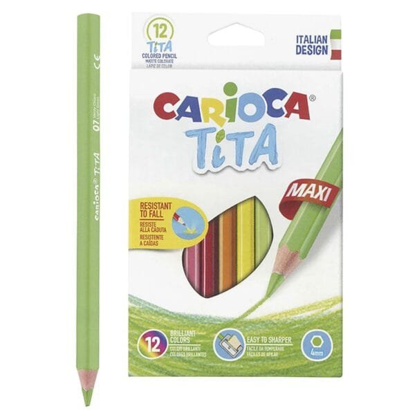 Ξυλομπογιά Carioca Jumbo σετ=12χρωματα Carioca 42789 - (1ΣΕΤ) - (60-390)