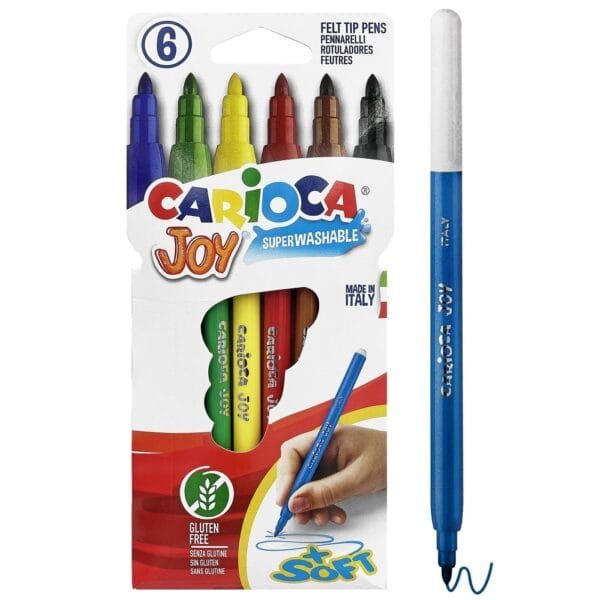 Μαρκαδόροι Carioca joy 2.6mm σετ=6 Χρώματα Carioca 40549 - (1ΣΕΤ) - (60-5)
