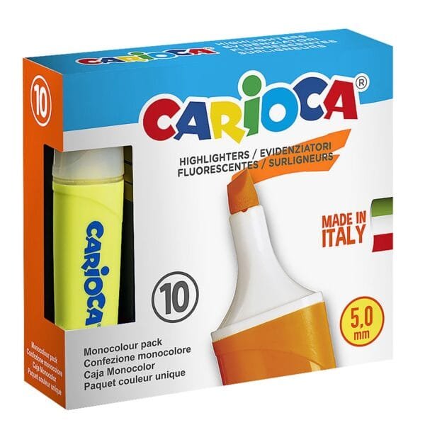 Μαρκαδόρος Υπογραμμίσεως Carioca 10 τεμ Carioca 42875/34 - (10ΤΕΜ) - (60-732)