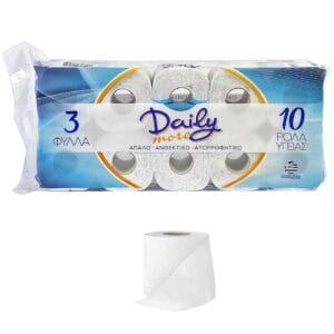 Χαρτί Υγείας Daily new πακ=10 Ρολά 3φ 17.3m 82g Daily - (9ΠΑΚ) - (7-132)