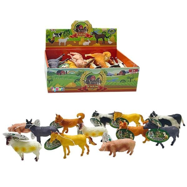 Ζώα Φάρμας Κουτί 12 Τεμαχίων 26x8x16cm ToyMarkt 913415 - (1ΚΥΤ) - (71-3395)