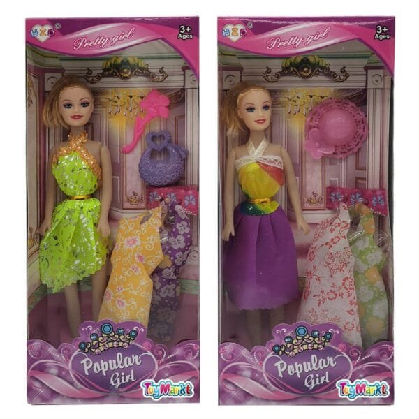 Κούκλα Popular Girl & Αξεσουάρ & Φορέματα 14x32x5cm ToyMarkt 922072 - (1ΤΕΜ) - (72-2052)