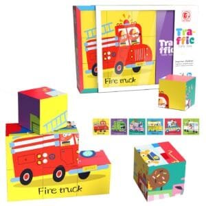 Κύβοι 9 Τεμ,6 σε 1, Οχήματα Traffic 26x20x7cm ToyMarkt 95440 - (1ΤΕΜ) - (75-420)