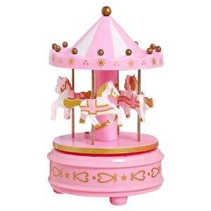 Καρουζέλ Κουρδιστό ροζ 18x11cm Xmasfest 1133608 - (1ΤΕΜ) - (93-3588)