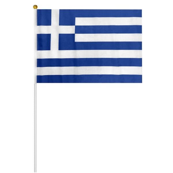 Σημαία Ελληνική Πάνινη με Λαβή 32x45cm (λαβή=60cm) Homie 11632 - (12ΤΕΜ) - (96-12)