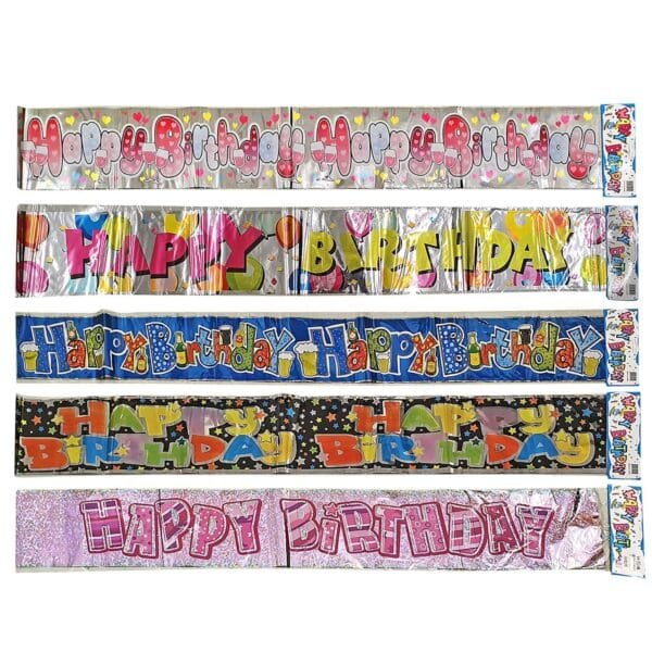 Happy Birthday Μεταλλιζέ 180x12cm Homie 3726 - Τυχαίο-Χρώμα-Σχέδιο-Επιλογή - (1ΤΕΜ) - (17-6)