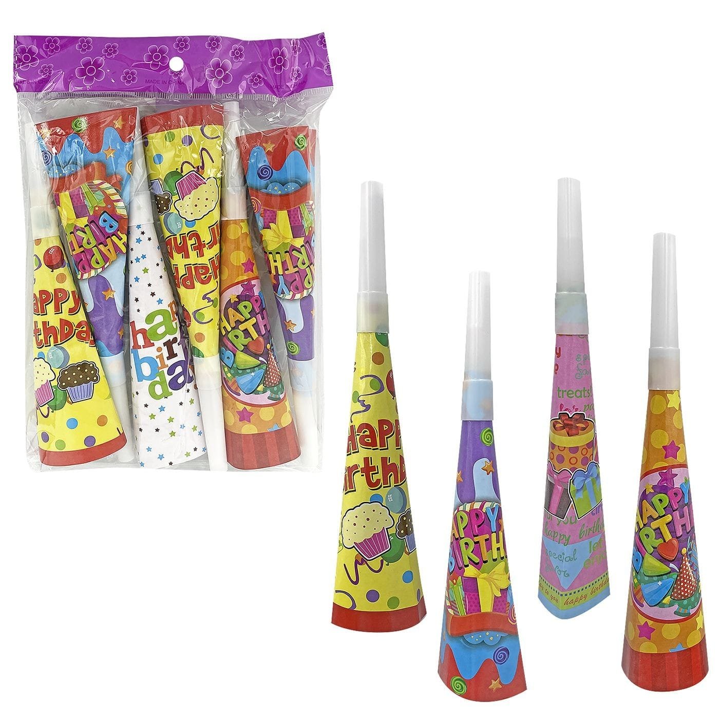 Χάρτινη Κόρνα για Πάρτυ σετ=6τεμ 20cm Homie 3729 - Τυχαίο-Χρώμα-Σχέδιο-Επιλογή - (1ΣΕΤ) - (17-9)