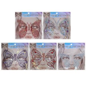Αυτοκόλλητα Προσώπου Πεταλούδα Face Gems 17x17cm Carnavalista 232485 - Τυχαίο-Χρώμα-Σχέδιο-Επιλογή - (12ΤΕΜ) - (3-2465)