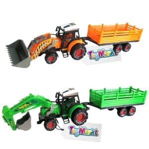 Τρακτέρ-Εκσκαφέας Friction & Ρυμούλκα 57x13x13cm ToyMarkt 902132 - Τυχαίο-Χρώμα-Σχέδιο-Επιλογή - (1ΤΕΜ) - (70-2112)