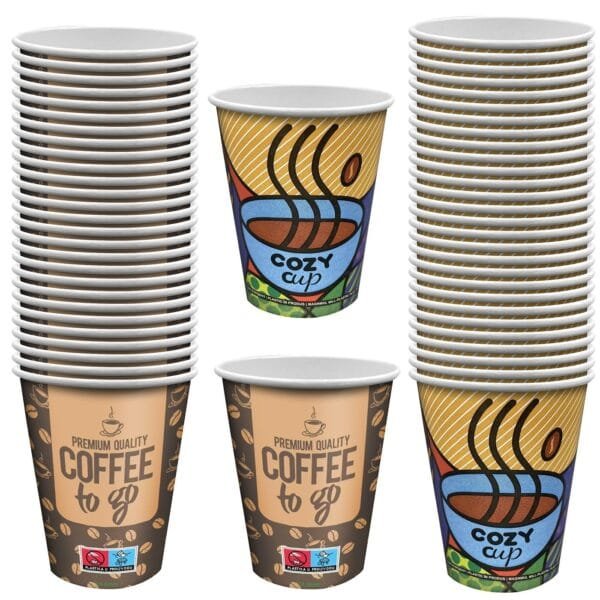 Ποτήρι Χάρτινο 12oz 50τεμ 400ml (12oz), 11x9cm Homie 1002106 - Τυχαίο-Χρώμα-Σχέδιο-Επιλογή - (1ΠΑΚ) - (80-2086)