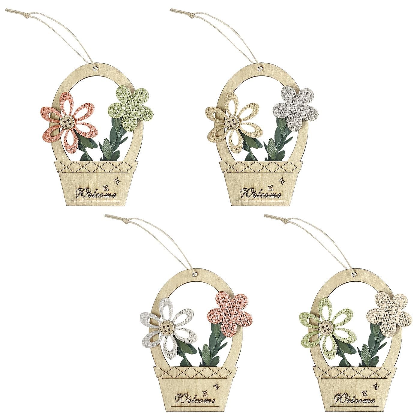 Στολίδι Κρεμαστό Γλαστράκι-Λουλούδια 10x7cm Bunny's 932061 - (20ΤΕΜ) - (73-2041)