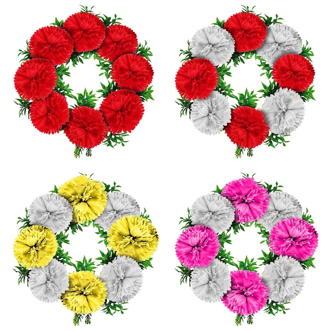 Στεφάνι με 8 Γαρύφαλλα ø40cm Bunny's 931571 - Τυχαίο-Χρώμα-Σχέδιο-Επιλογή - (2ΤΕΜ) - (73-1551)