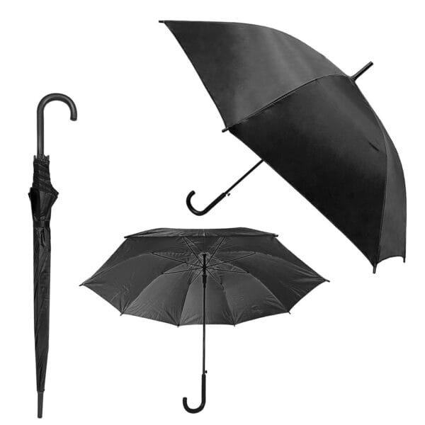 Ομπρέλα Μαύρη Μπαστούνι R54cm Φ98cm 4teen4ty 401330 - (1ΤΕΜ) - (20-1310)