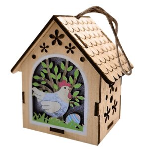 Στολίδι Σπιτάκι με Κότα & Αυγα 8x7x5cm Bunny's 932100 - (1ΤΕΜ) - (73-2080)