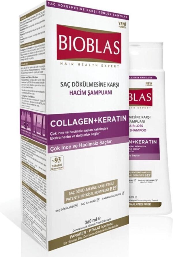 BIOBLAS COLLAGEN + KERATIN Σαμπουάν ( Αντι-τριχόπτωση Πολύ λεπτά μαλλιά) 375 ml