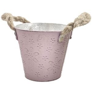 Γλαστράκι-Κασπώ Μεταλλικό Λουλουδάτο Φ16x14cm Homie 423086 - Μωβ - (1ΤΕΜ) - (22-3066)