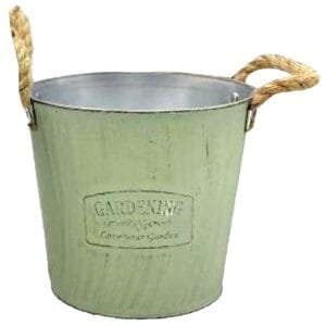 Γλαστράκι-Κασπώ Μεταλλικό Gardening Φ16x14cm Homie 423089 - Λαχανί - (1ΤΕΜ) - (22-3069)