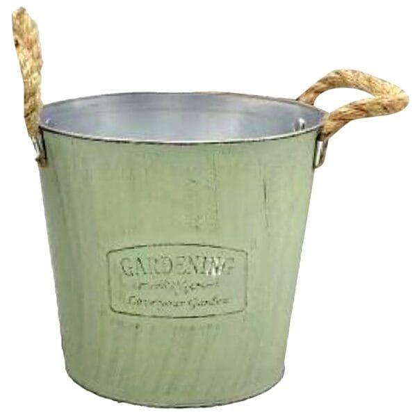 Γλαστράκι-Κασπώ Μεταλλικό Gardening Φ16x14cm Homie 423089 - Λαχανί - (1ΤΕΜ) - (22-3069)