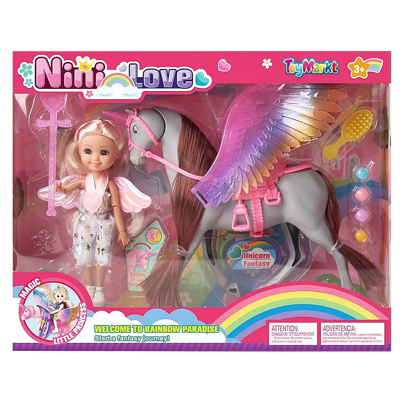 Κούκλα 15cm & Άλογο 30x24x7cm ToyMarkt 98237 - (1ΤΕΜ) - (78-217)