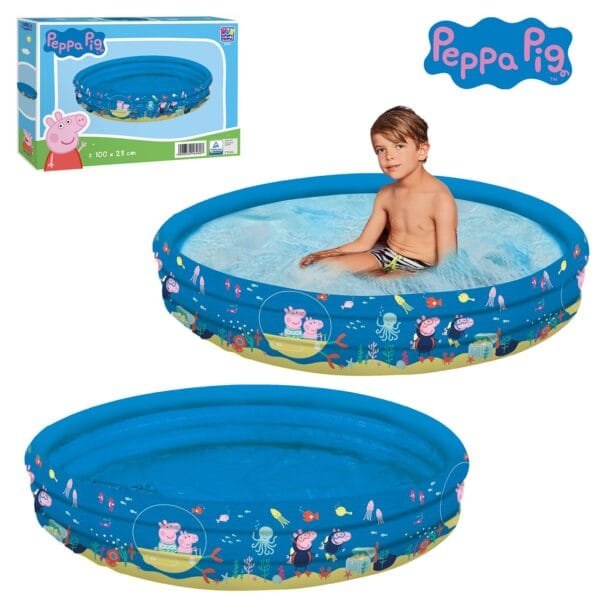 Πισίνα Φουσκωτή Peppa φ100cm Φ100x23cm Peppa 16260 - (1ΤΕΜ) - (42-2750)