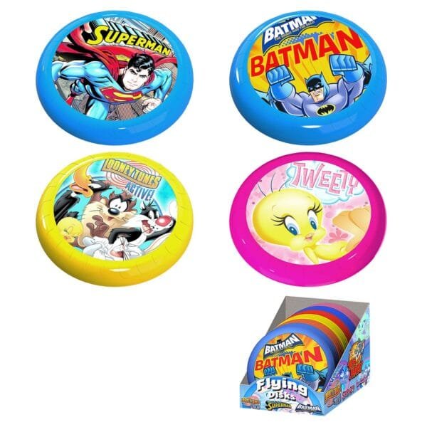 Φρίσμπι Tweety, Looney Tunes, Superman, Batman Φ23cm Warner Bros WB-1005-MIX - Τυχαίο-Χρώμα-Σχέδιο-Επιλογή - (24ΤΕΜ) - (42-771)