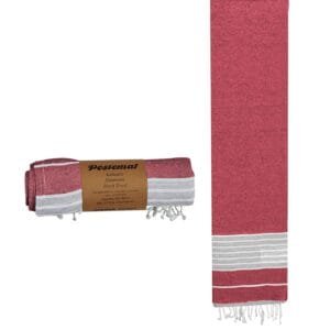 Πετσέτα Θαλάσσης Pestemal Γκρί Ρίγες ~280g 90x180cm SummerTiempo 62843 - Κόκκινο - (1ΤΕΜ) - (42-823)