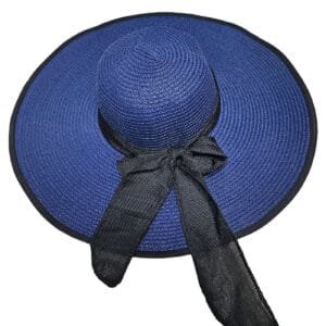 Καπέλο Ψαθόχαρτο με Φιόγκο Γυναικείο Φ48cm SummerTiempo 622563 - Μπλε σκ. - (1ΤΕΜ) - (42-2543)