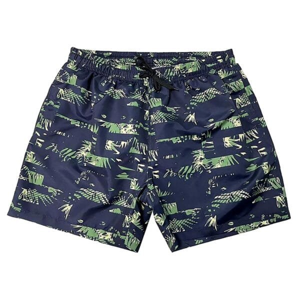 Μαγιό Ανδρικό Polyester Μπλε με Πράσινα Φύλλα SummerTiempo 622976 - (1ΤΕΜ) - (42-2956)