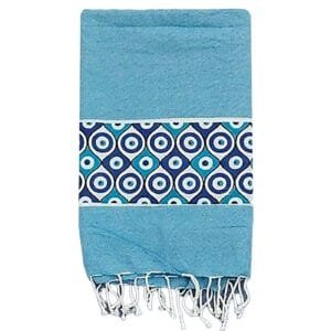 Πετσέτα Θαλάσσης Pestemal Μικρά Ματάκια ~280g 90x180cm SummerTiempo 623187 - Γαλάζιο - (1ΤΕΜ) - (42-3167)