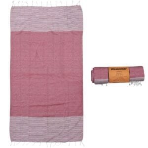 Πετσέτα Θαλάσσης Pestemal Ρόμβοι Ριγέ Φάσα ~280g 90x180cm SummerTiempo 623189 - Κόκκινο - (1ΤΕΜ) - (42-3169)