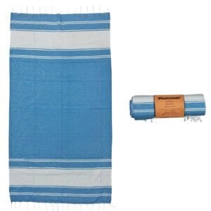 Πετσέτα Θαλάσσης Pestemal Λευκή Φάσα ~280g 90x180cm SummerTiempo 623191 - Γαλάζιο - (1ΤΕΜ) - (42-3171)