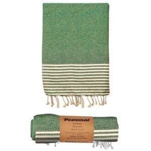 Πετσέτα Θαλάσσης Pestemal Λεπτές Ρίγες ~280g 90x180cm SummerTiempo 622965 - Πράσινο - (1ΤΕΜ) - (42-2945)