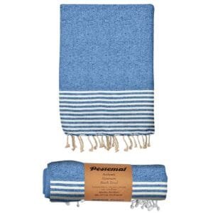 Πετσέτα Θαλάσσης Pestemal Λεπτές Ρίγες ~280g 90x180cm SummerTiempo 622965 - Γαλάζιο - (1ΤΕΜ) - (42-2945)