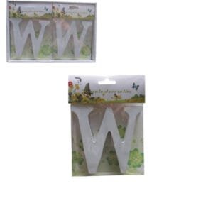 Ξύλινο γράμμα χειροτεχνίας "W" [30501317-W] - (Περιλαμβάνει 6 τεμ)