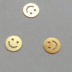 50 μεταλλικά διακοσμητικά νυχιών χρυσά Happy Face [40502059-21] - (Περιλαμβάνει 6 τεμ)