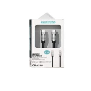 Treqa Καλώδιο ταχείας φόρτισης CA-8795 type-c σε type-c 1m 9,1A [30502144] - (Περιλαμβάνει 2 τεμ)