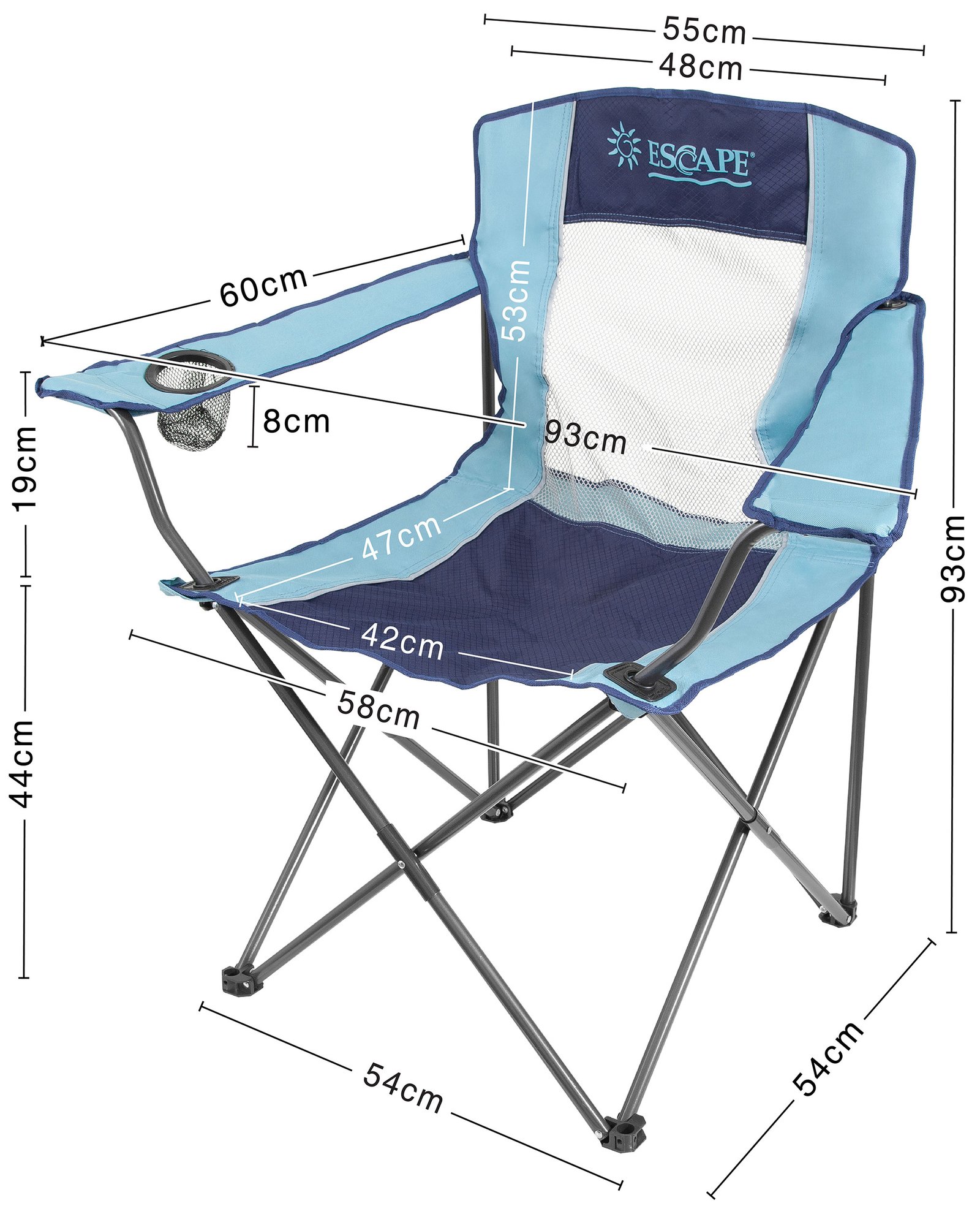 Καρέκλα Σπαστή Escape Τιρκουάζ/Μπλε 15621 - Image 3