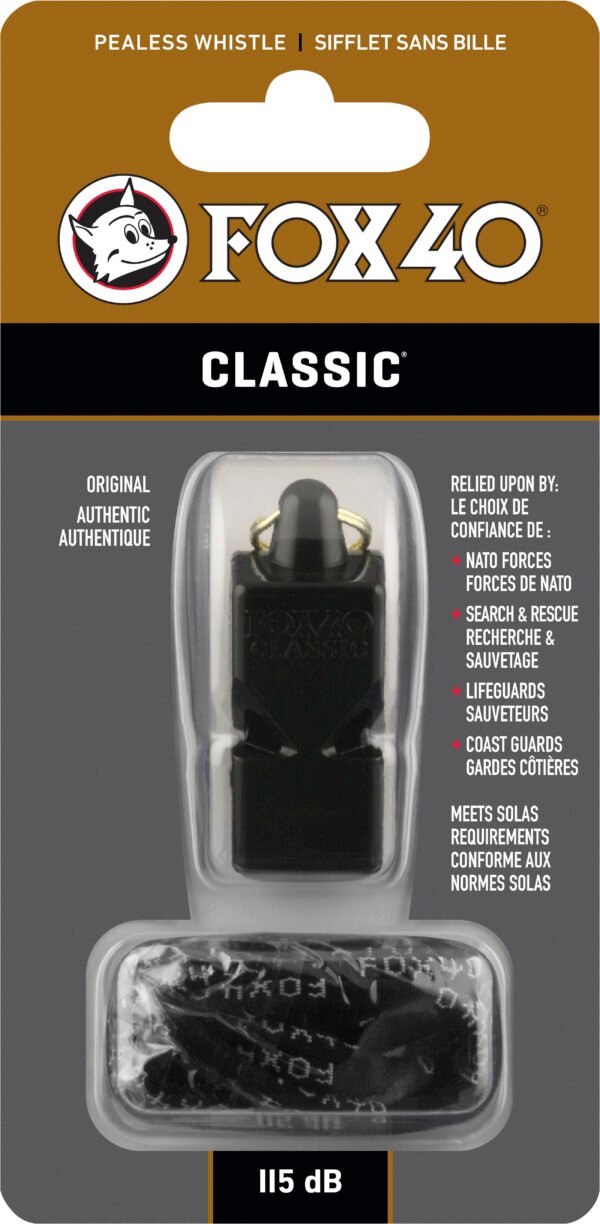 Σφυρίχτρα FOX40 Classic Safety Μαύρη με Κορδόνι 99030008 - Image 3