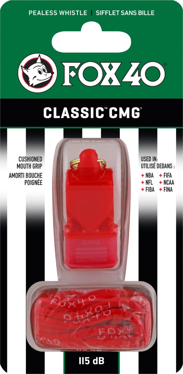 Σφυρίχτρα FOX40 Classic CMG Official Κόκκινη με Κορδόνι 96030108 - Image 4