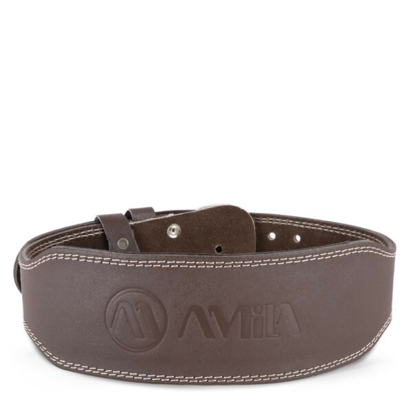 Ζώνη Άρσης Βαρών AMILA Δερμάτινη Καφέ B Quality S 94906