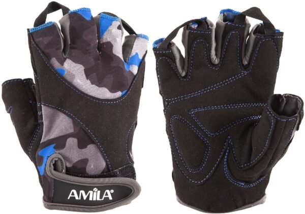Γάντια Άρσης Βαρών AMILA Amara Lycra CamoBlue S 8330601 - Image 4